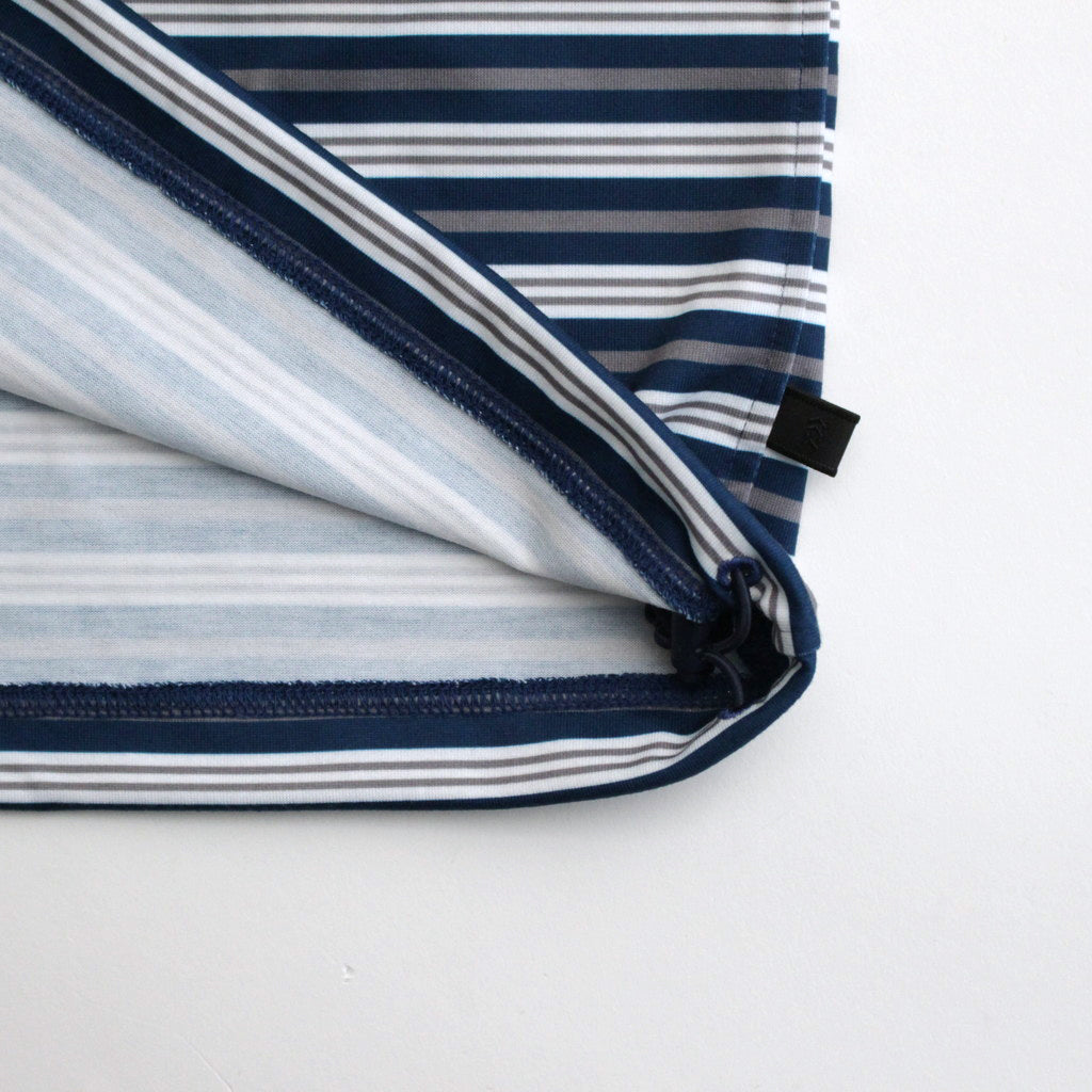 W's TECH DRAWSTRING MULTI BORDER L/S TEE #NAVY / GRAY [BE-34024L]