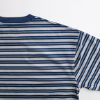 W's TECH DRAWSTRING MULTI BORDER L/S TEE #NAVY / GRAY [BE-34024L]