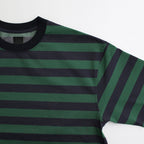 W's TECH DRAWSTRING BORDER L/S TEE #GREEN / NAVY [BE-33024L]