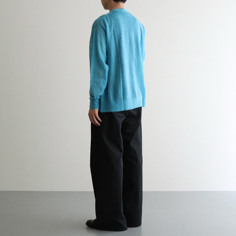 KID MOHAIR SHEER KNIT CARDIGAN #TURQUOISE BLUE [A24SC01FG]