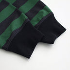 W's TECH DRAWSTRING BORDER L/S TEE #GREEN / NAVY [BE-33024L]