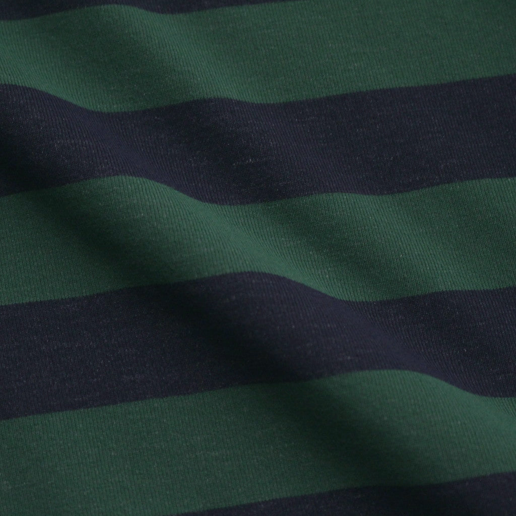 W's TECH DRAWSTRING BORDER L/S TEE #GREEN / NAVY [BE-33024L]