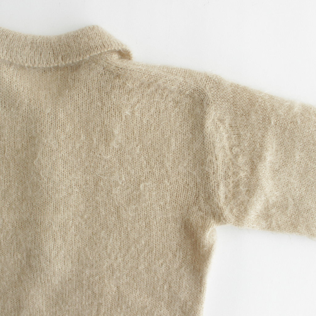 BRUSHED SUPER KID MOHAIR KNIT SHORT POLO #BEIGE [A23AP06KM] – ciacura