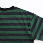 W's TECH DRAWSTRING BORDER L/S TEE #GREEN / NAVY [BE-33024L]
