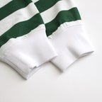 W's TECH DRAWSTRING BORDER L/S TEE #WHITE / GREEN [BE-33024L]