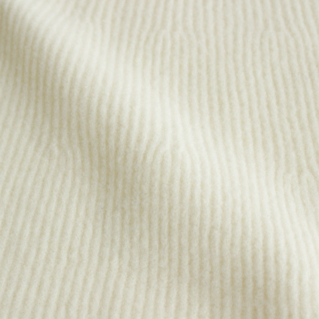 MILLED FRENCH MERINO RIB KNIT FLARE SKIRT #IVORY WHITE [A23AS06MR]