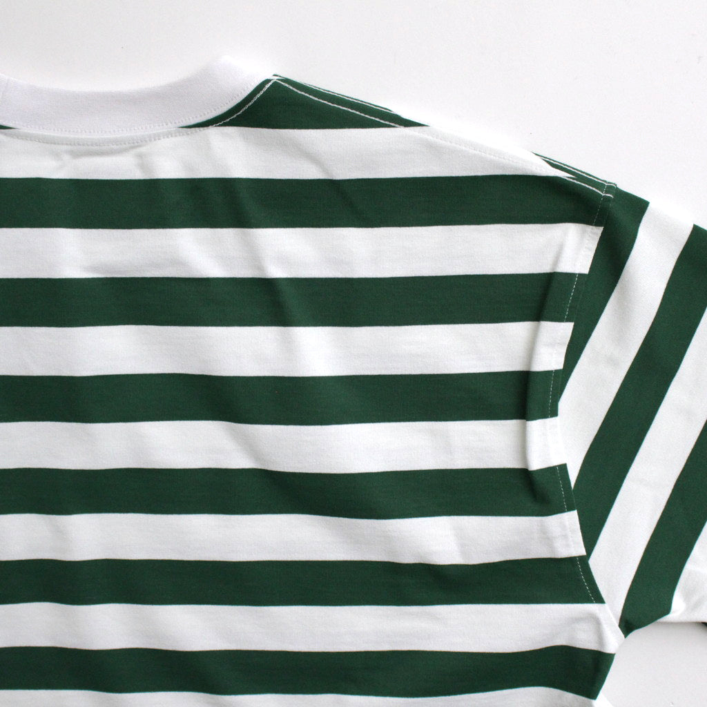 W's TECH DRAWSTRING BORDER L/S TEE #WHITE / GREEN [BE-33024L]