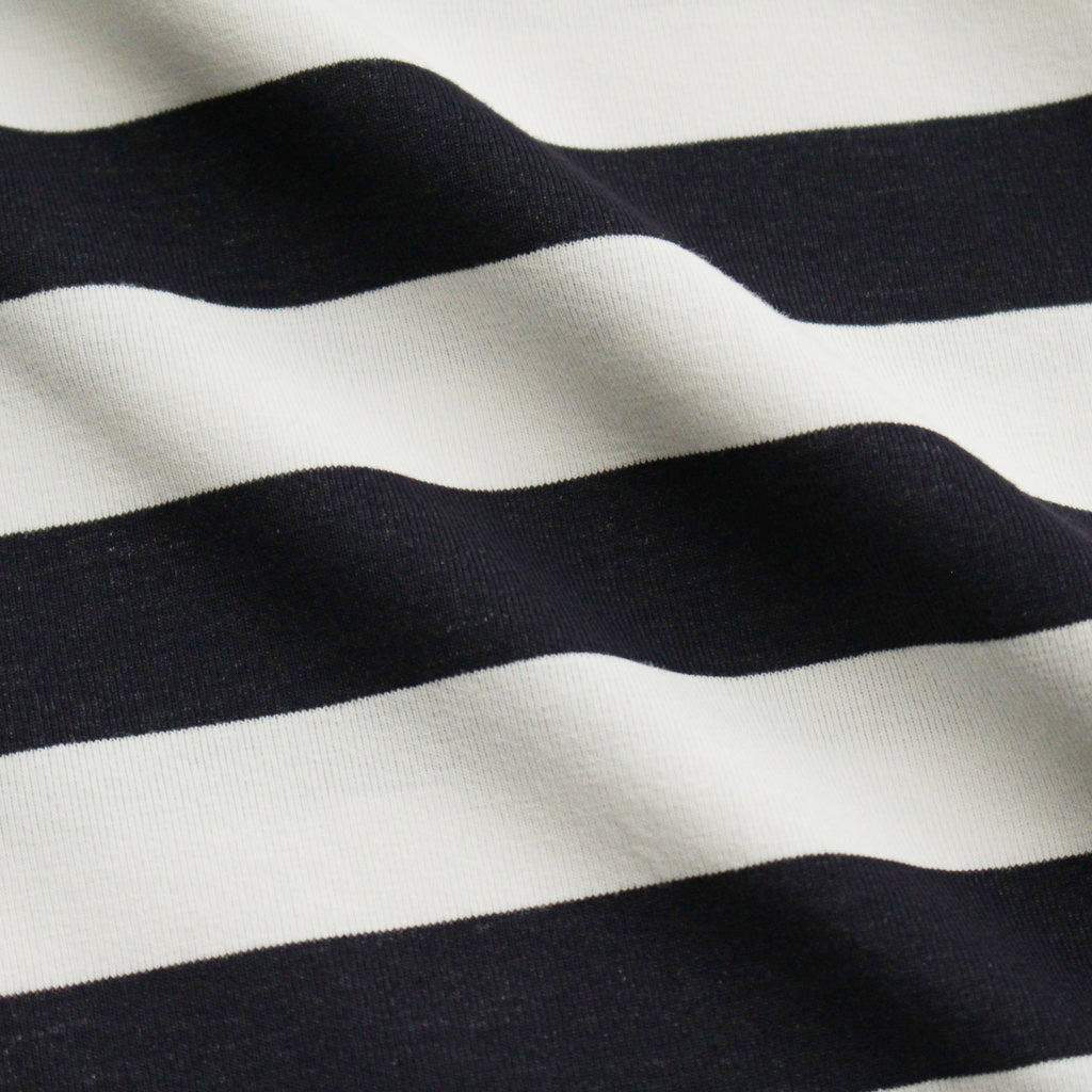 W's TECH DRAWSTRING BORDER L/S TEE #WHITE / NAVY [BE-33024L]