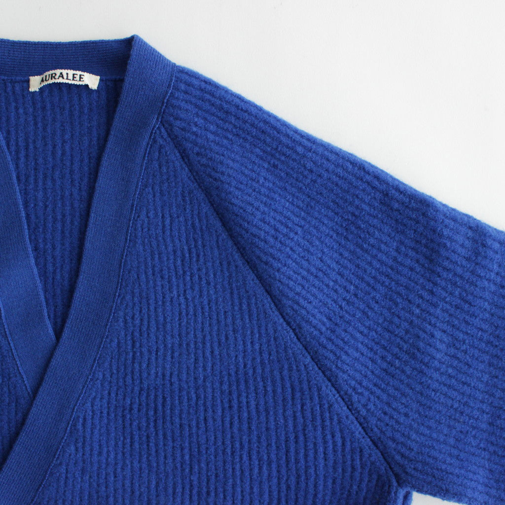 MILLED FRENCH MERINO RIB KNIT CARDIGAN #ROYAL BLUE [A23AC04MR]
