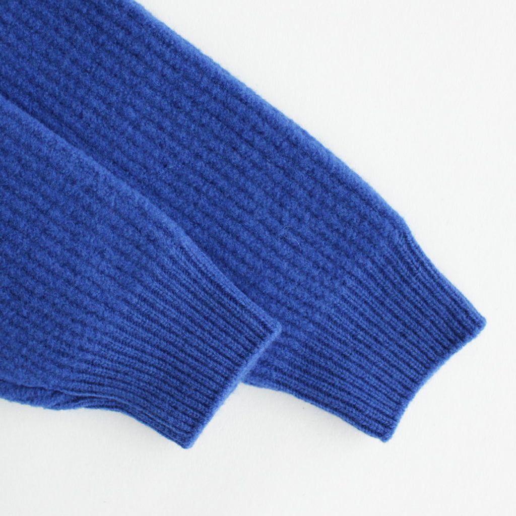 MILLED FRENCH MERINO RIB KNIT CARDIGAN #ROYAL BLUE [A23AC04MR]