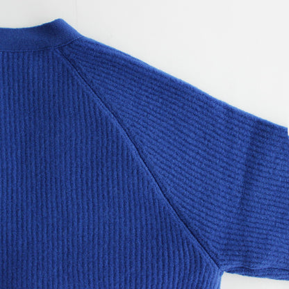 MILLED FRENCH MERINO RIB KNIT CARDIGAN #ROYAL BLUE [A23AC04MR]