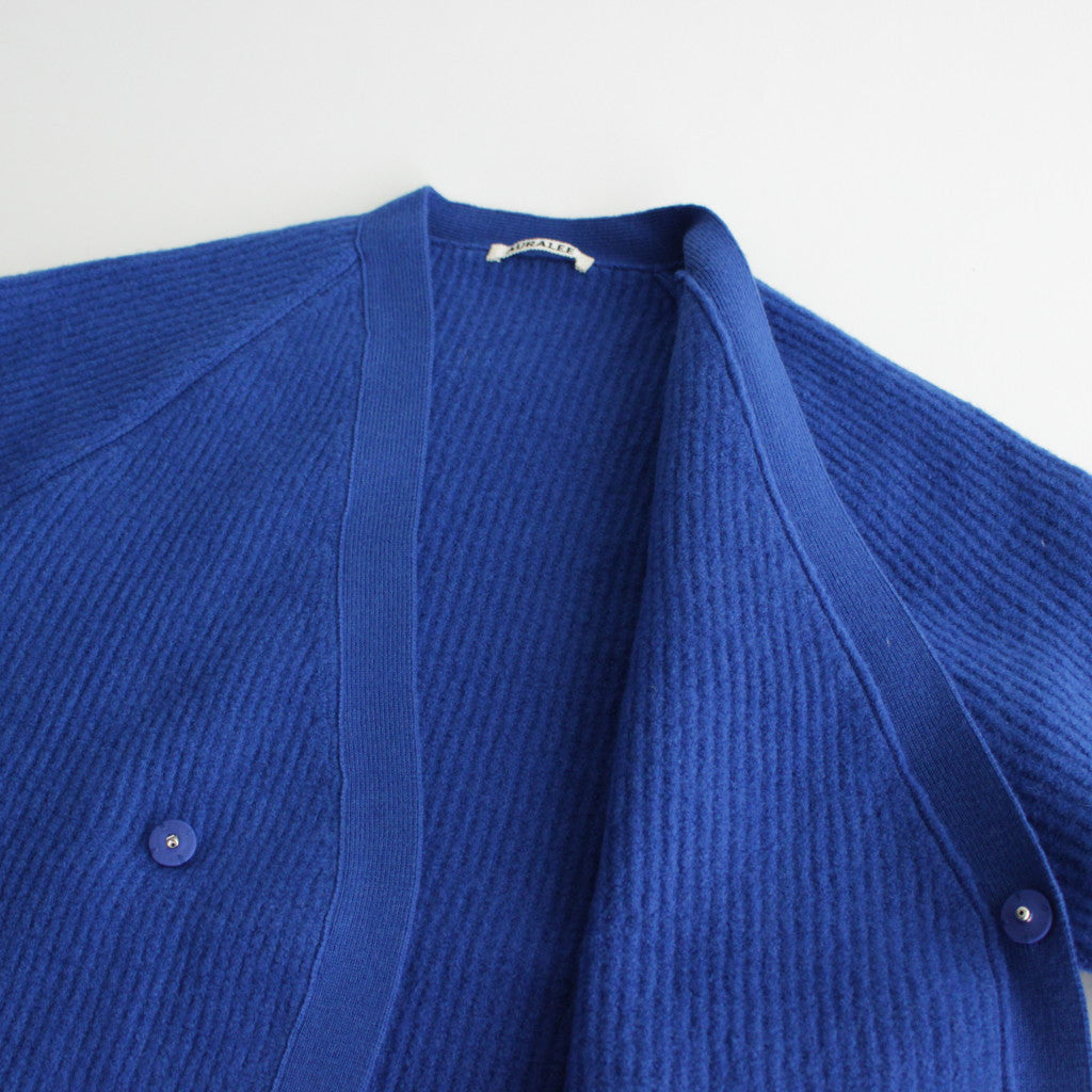 MILLED FRENCH MERINO RIB KNIT CARDIGAN #ROYAL BLUE [A23AC04MR]