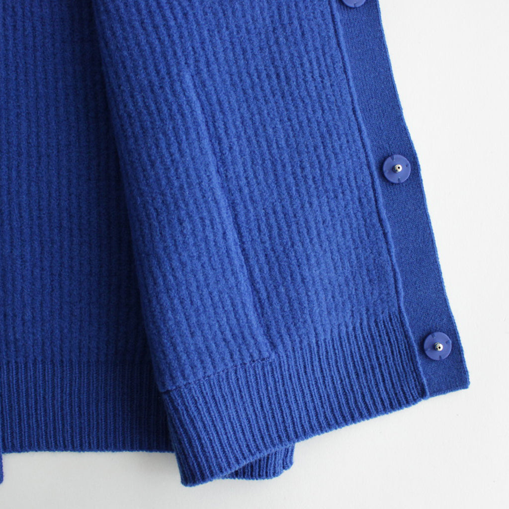 MILLED FRENCH MERINO RIB KNIT CARDIGAN #ROYAL BLUE [A23AC04MR]