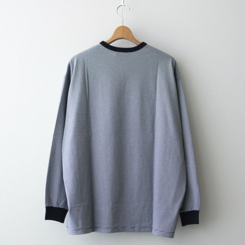 Narrow Border L/S Tee #NAVY × WHITE [GU241-70117B]