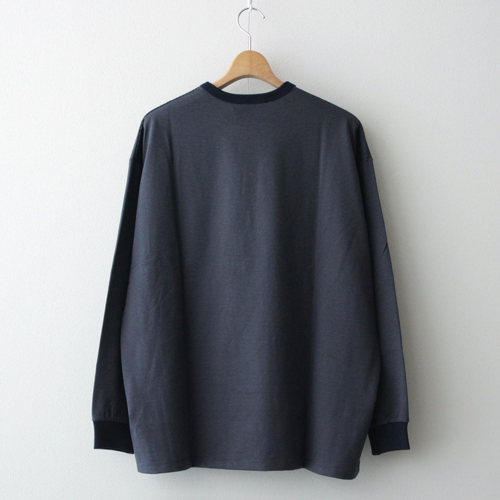 Narrow Border L/S Tee #NAVY × GRAY [GU241-70117B]