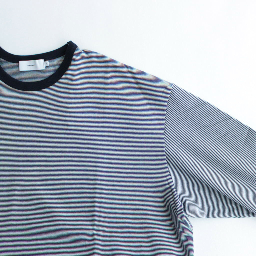 Narrow Border L/S Tee #NAVY × WHITE [GU241-70117B]