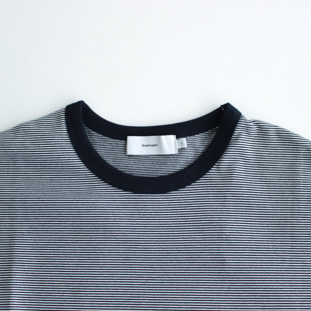 Narrow Border L/S Tee #NAVY × WHITE [GU241-70117B]