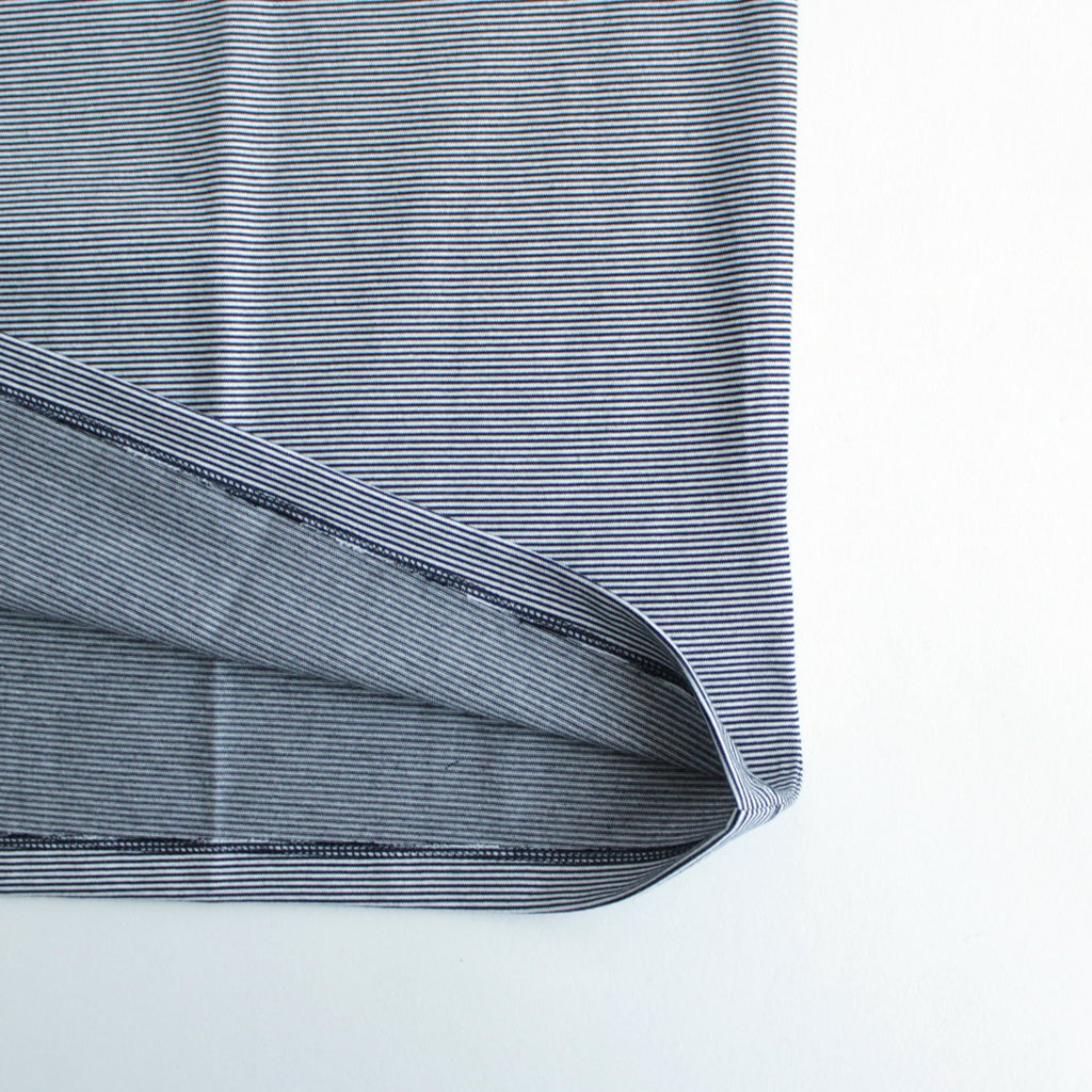 Narrow Border L/S Tee #NAVY × WHITE [GU241-70117B]