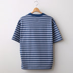 W's TECH DRAWSTRING MULTI BORDER S/S TEE #NAVY / GRAY [BE-35024L]