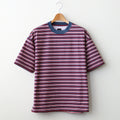 W's TECH DRAWSTRING MULTI BORDER S/S TEE #LT.NAVY / BORDEAUX [BE-35024L]
