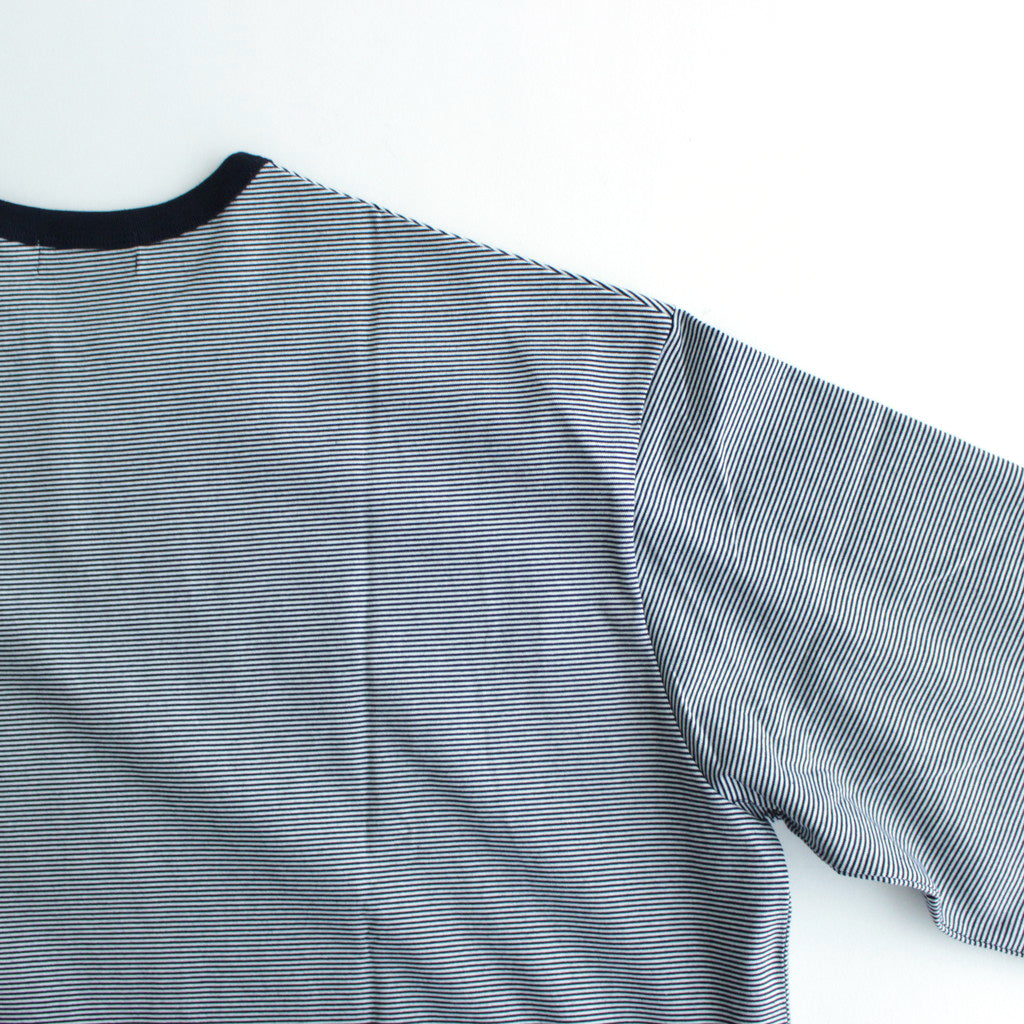 Narrow Border L/S Tee #NAVY × WHITE [GU241-70117B]