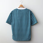 W's TECH DRAWSTRING MULTI BORDER S/S TEE #GREEN / BLUE [BE-35024L]