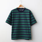 W's TECH DRAWSTRING BORDER S/S TEE #GREEN / NAVY [BE-36024L]