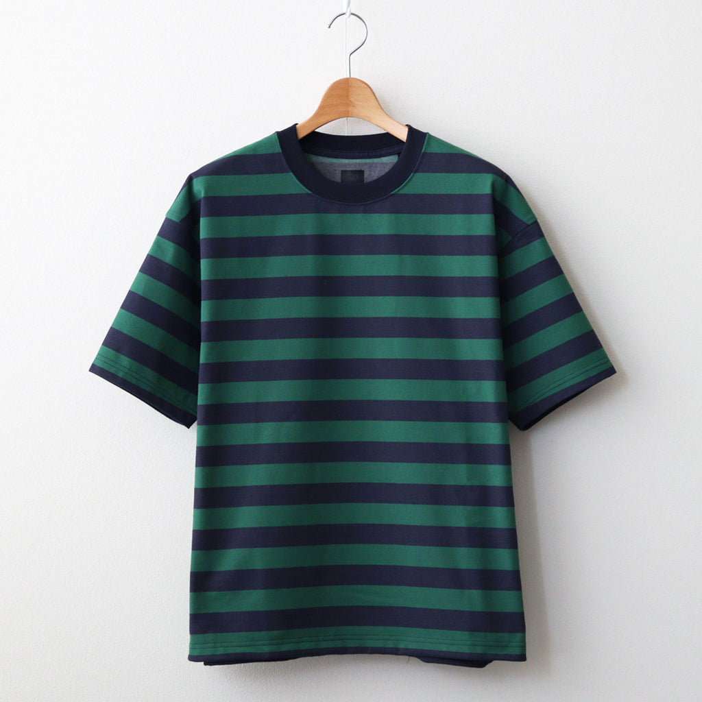 W's TECH DRAWSTRING BORDER S/S TEE #GREEN / NAVY [BE-36024L]