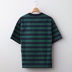 W's TECH DRAWSTRING BORDER S/S TEE #GREEN / NAVY [BE-36024L]