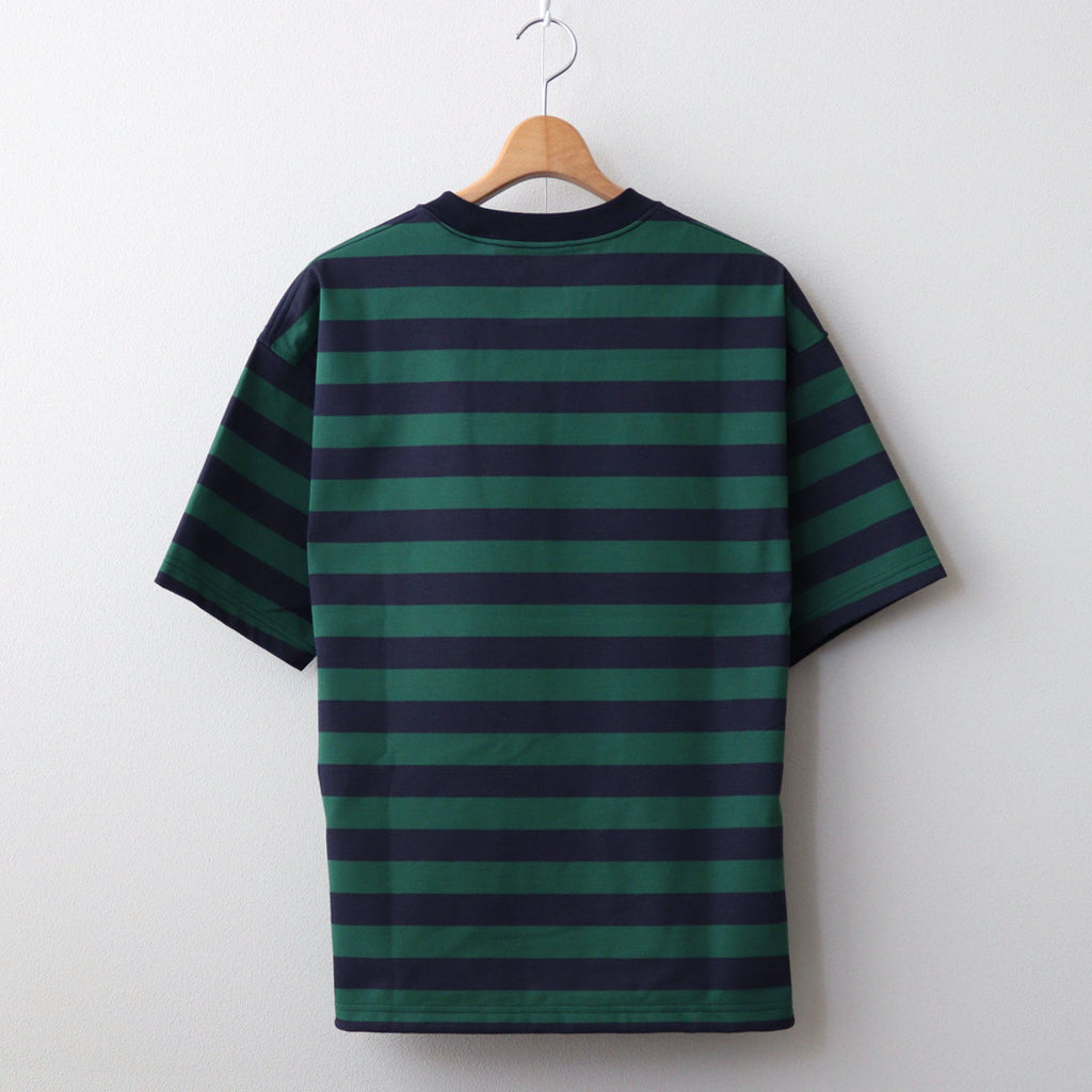 W's TECH DRAWSTRING BORDER S/S TEE #GREEN / NAVY [BE-36024L]