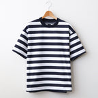 W's TECH DRAWSTRING BORDER S/S TEE #WHITE / NAVY [BE-36024L]