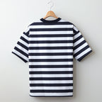 W's TECH DRAWSTRING BORDER S/S TEE #WHITE / NAVY [BE-36024L]