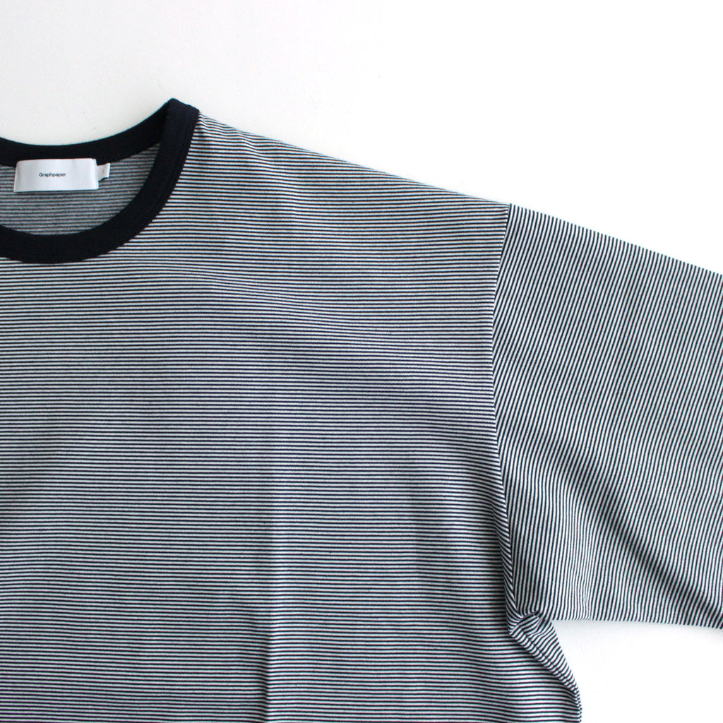 Narrow Border S/S Tee #NAVY × WHITE [GU241-70116B]