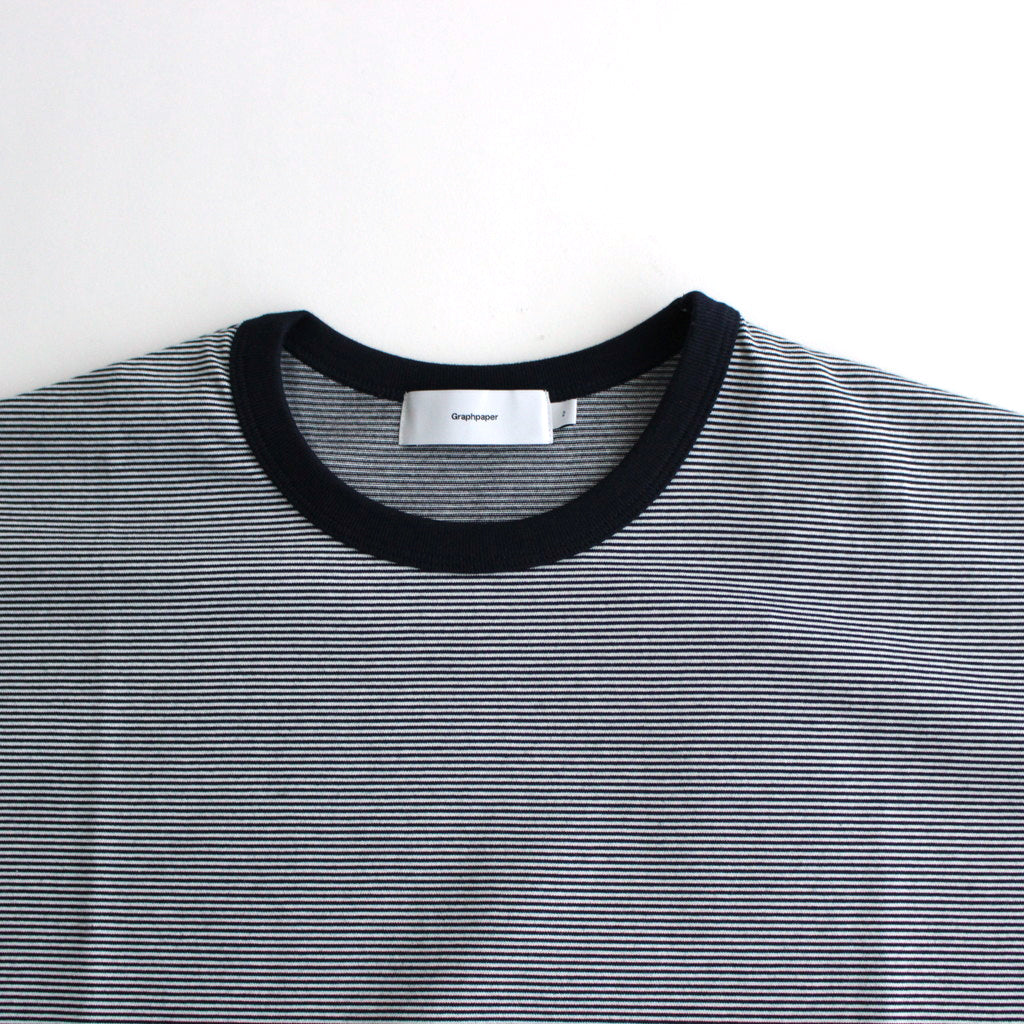 Narrow Border S/S Tee #NAVY × WHITE [GU241-70116B]