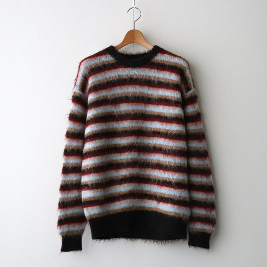 MOHAIR BORDER SWEATER #BROWN×RED [YK24FW0824S]