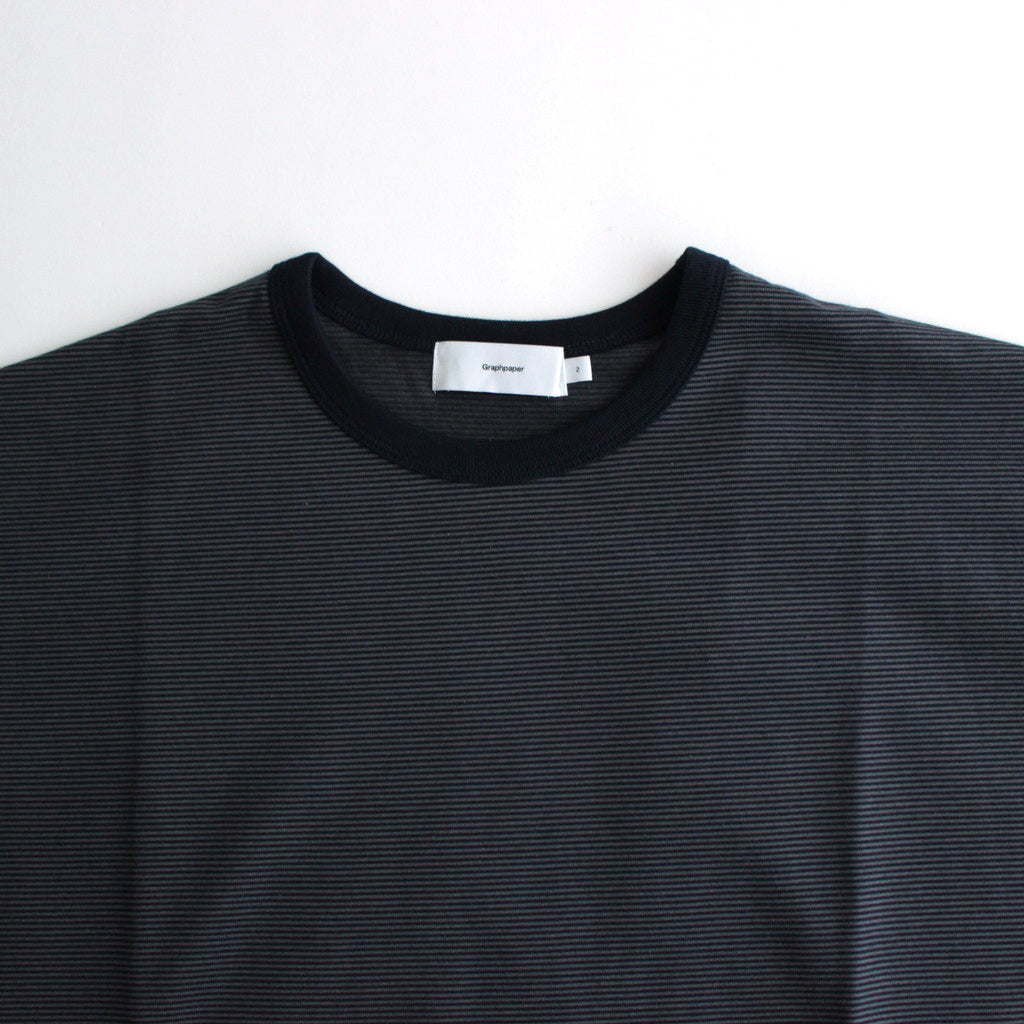 Narrow Border S/S Tee #NAVY × GRAY [GU241-70116B]