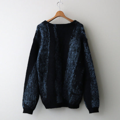 JACQUARD MOHAIR CARDIGAN #BLUE [YK24FW0814S]