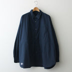 STRETCH MATTE TAFFETA REGULAR COLLAR SHIRT #NAVY [FSC241-50095]