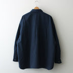 STRETCH MATTE TAFFETA REGULAR COLLAR SHIRT #NAVY [FSC241-50095]