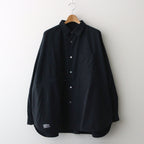 STRETCH MATTE TAFFETA REGULAR COLLAR SHIRT #BLACK [FSC241-50095]