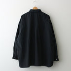 STRETCH MATTE TAFFETA REGULAR COLLAR SHIRT #BLACK [FSC241-50095]