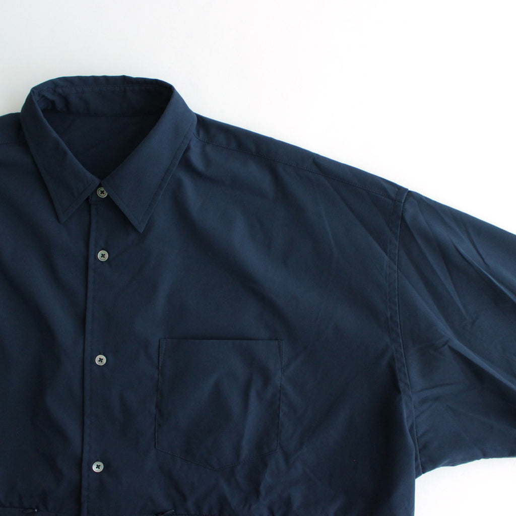 STRETCH MATTE TAFFETA REGULAR COLLAR SHIRT #NAVY [FSC241-50095]