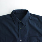 STRETCH MATTE TAFFETA REGULAR COLLAR SHIRT #NAVY [FSC241-50095]