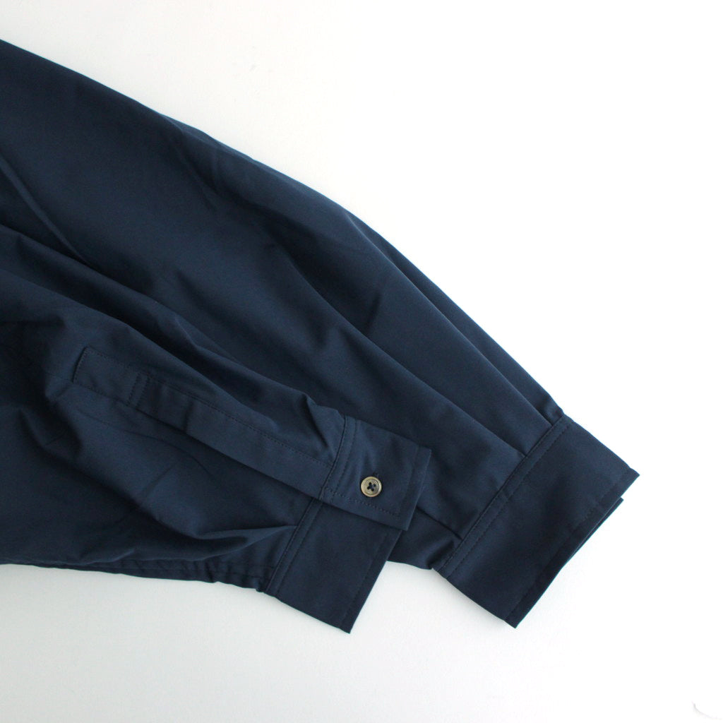 STRETCH MATTE TAFFETA REGULAR COLLAR SHIRT #NAVY [FSC241-50095]