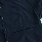 STRETCH MATTE TAFFETA REGULAR COLLAR SHIRT #NAVY [FSC241-50095]