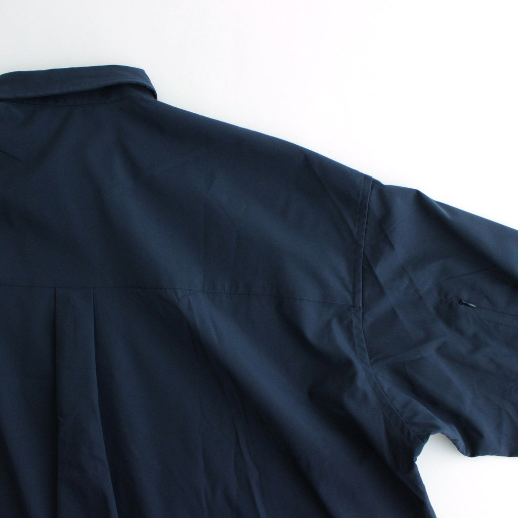 STRETCH MATTE TAFFETA REGULAR COLLAR SHIRT #NAVY [FSC241-50095]