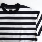 W's TECH DRAWSTRING BORDER S/S TEE #WHITE / NAVY [BE-36024L]