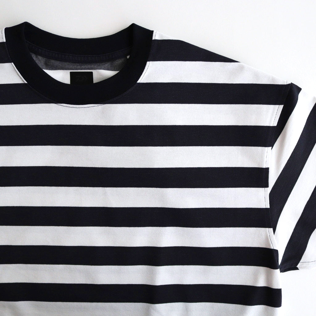 W's TECH DRAWSTRING BORDER S/S TEE #WHITE / NAVY [BE-36024L]