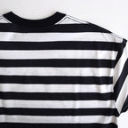 W's TECH DRAWSTRING BORDER S/S TEE #WHITE / NAVY [BE-36024L]