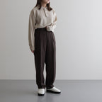 LIGHT WOOL MAX GABARDINE SLACKS #DARK BROWN [A23AP05MG]